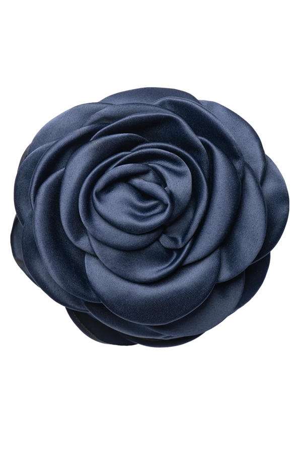 Pico Small Satin Rose Claw - Navy
